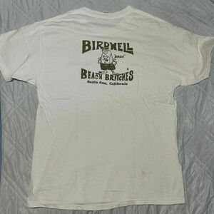 90's BIRDWELL Tシャツ White L BIRDIE プリント ロゴ オールドサーフ サーフィン 半袖 メンズ