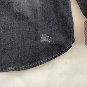 極美品●バーバリーブラックレーベル 裏ノバチェック デニムジャケット ブルゾン Gジャン シャツ メンズ BURBERRY BLACK LABEL 2/M 伸縮の画像3