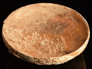 【琴》送料無料 ローマ古陶磁 11～12世紀 ビザンチン期 鉢 幅26.5cm 海底遺跡 遺物 WJ845