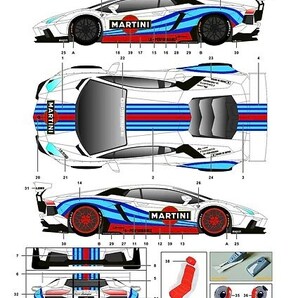 SKデカール SK24165 1/24 LB-WORKS ランボルギーニ アヴェンタドール Ver.1 Martiniの画像1