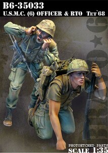 ブラボー6 B6-35033 1/35 アメリカ海兵隊(6)歩兵将校と無線手 テト攻勢'68(2体セット)