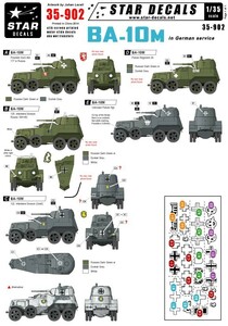 スターデカール 35-902 1/35 ドイツ軍鹵獲 ソビエト BA-10M装甲車