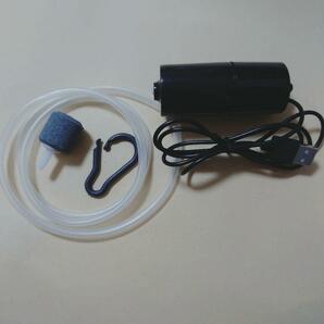 USB エアーポンプ エアポンプ ポータブル 釣り 水槽 ２個セット エアストーン エアーストーン エアチューブ ブクブク 酸素 アクアリウムの画像5