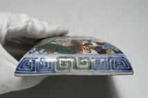 中国美術　大明萬暦年製　五彩龍鳳紋蓋盒　時代物_画像6
