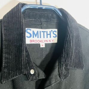 【美品 春夏限定価格】SMITH'S/スミス 別注 TWILL カバーオール Mサイズ ツイル ブラック BLACK 長袖 ロングスリーブ の画像8