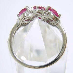 『天然ルビー』 デザインリング 指輪 コランダム ホワイトトパーズの画像4