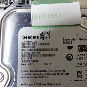 Seagate 2TB HDD ST2000DL001 3.5 SerialATA フォーマット確認のみ#BB01693の画像7