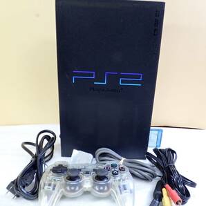 SONY ソニー PS2 PlayStation2 SCPH-50000 ミッドナイトブラック コントローラー付き 動作確認済み#BB01140の画像1