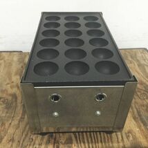 ★DD2311 | 【新品】明石焼き たこ焼き器 AKS LPガス 18穴 W195×D460×H160mm 厨房用 中古 プロパン_画像2