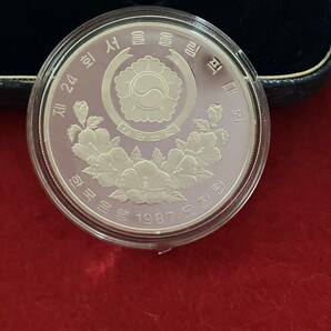 預り品！ソウルオリンピック 銀貨 10000ウォン 5000ウォン シルバー925、大、33.62g、小16.81g 韓国 記念硬貨 ケース入り の画像5