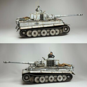 【完成品】タミヤ 1/35 ドイツ 重戦車 タイガー Ⅰ 初期生産型 S04号車 冬季迷彩の画像6