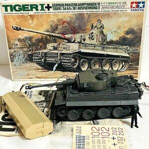 ☆ジャンク 1/35 タミヤ リモコンタンク ドイツ・重戦車タイガーI型 通電品の画像1