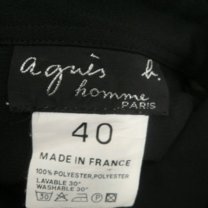 フランス製 シンプル◆agnes b. hommeシャツ メンズ 40 S 黒 落ち感 着回し 上品 高級 キレカジ 綺麗目 お出かけ アニエスベー〇4-80yの画像8