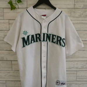 マリナーズ 刺繍◆SEATTLE MARINERS ICHIRO 51 ユニフォーム M 白 希少 USA製 Majestic マジェスティック シアトルマリナーズ〇4-108yの画像2