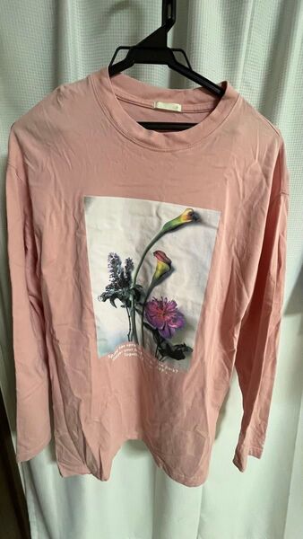 Tシャツ ロンT GU/ジーユー【グラフィックロングスリーブT S】サイドスリット ロンT