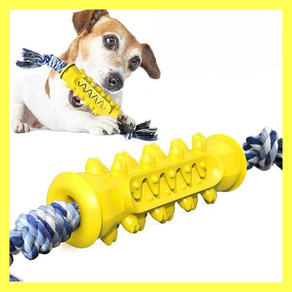犬 噛むおもちゃ イエロー 歯ブラシ 犬用 おもちゃ 歯磨き ストレス解消