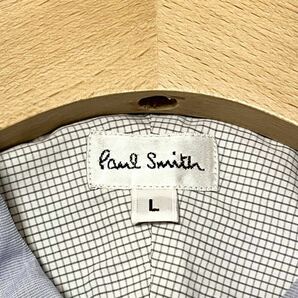 ポールスミス Paul Smith 長袖シャツ 刺繍 丸襟 ブルー 水色 デザインシャツ コットン素材 Lサイズの画像5