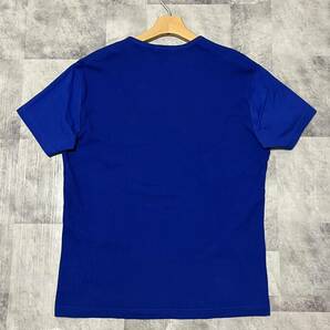 バーバリーブラックレーベル BURBERRY BLACK LABEL Tシャツ 半袖 切替 サーマル ホースロゴ ブルー 青 サイズ4の画像2