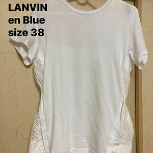 ランバンオンブルー　半袖　デザイン白TシャツLANVIN en bleu