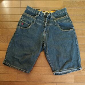 古着 ジーンズ　34インチ　大きいサイズ コットン100%　FREAKY　クルーズカンパニー ハーフパンツ デニム ショートパンツ