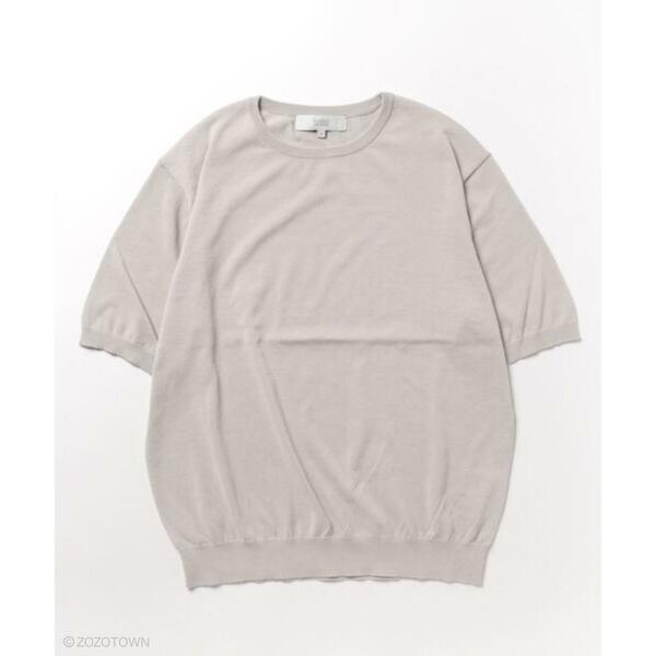 【URBAN RESEARCH ROSSO MEN】 Ice summer サマークルーネックニット　グレー　L