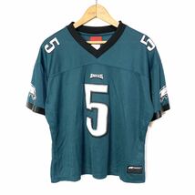 ■Reebok リーボック NFL フィラデルフィア イーグルス #5 McNABB メッシュ フットボール Tシャツ グリーン L 古着 アメフト■_画像1