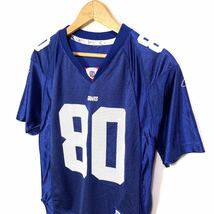 ■Reebok リーボック NFL アメフト ニューヨーク・ジャイアンツ #80 メッシュ フットボール Tシャツ ブルー サイズM 古着 スポーツ■_画像2