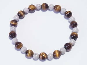  north . stone 6mm× natural Tiger I 8mm stretch * bracele ( flexible )