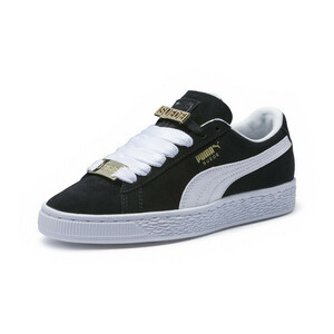 18cm●PUMA SUEDE CLASSIC B BOY FABULO 365129-01 プーマ スエード クラシック 黒 白 キッズ 金 スニーカー ヒップホップ 80 90