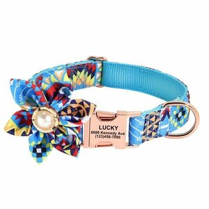  dog necklace flower flower free size ribbon dog cat harness lead pet 