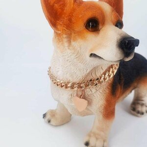  dog necklace gold chain metal race cat harness lead pet 