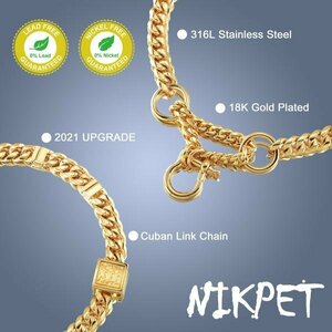  dog necklace gold chain metal cue ba harness lead pet 
