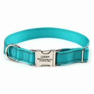  dog necklace metal nylon free size harness lead pet 