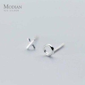  earrings silver O X stud earrings lady's 