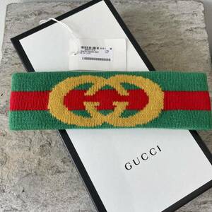 【新品】GUCCI グッチ ヘアバンド　GGウェブ グリーン