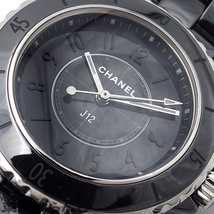 101721461 シャネル CHANEL J12 ファントム 33mm H6346 ブラック セラミック SS 箱・保証書付き 電池式 腕時計 レディース_画像5
