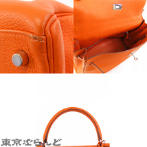 101728071 エルメス HERMES ケリー 35 □G刻印 オレンジ シルバー金具 トリヨン 内縫 ハンドバッグ レディース_画像4