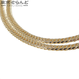 101727432 flat 6 surface double necklace yellow gold K18YG gold 750ki partition 6 surface W 45cm 9.1g chain necklace men's 