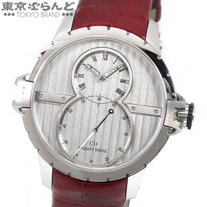 101721846 ジャケドロー JAQUET DROZ グランセコンド SW J029020-42 シルバー SS クロコダイルレザー 箱・保証書付き 腕時計 メンズ 自動巻