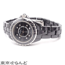 101693056 シャネル CHANEL J12 8P 29mm H2569 ブラック セラミック SS ダイヤモンド 腕時計 レディース 電池式_画像2