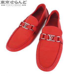 101712162 ルイヴィトン LOUIS VUITTON ホッケンハイムライン ドライビングシューズ レッド レザー 8 靴 メンズ