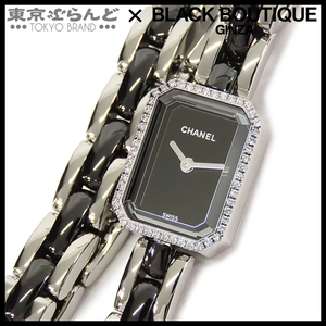 101693195 Chanel Premiere Triple bracele H3058 black SS ceramic diamond bezel wristwatch lady's quartz finish settled 