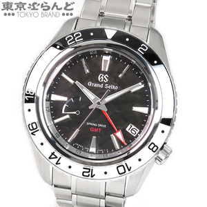 101729093 セイコー SEIKO グランドセイコー スプリングドライブ GMT SBGE277 9R66-0BK0 ブラック SS 穂高連峰 箱保証書付き 腕時計 メンズ