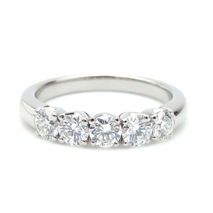 101682553 Mikimoto MIKIMOTO 5P бриллиантовое кольцо Pt950 11 номер соответствует общий 0.80ct платина кольцо * кольцо женский с отделкой 