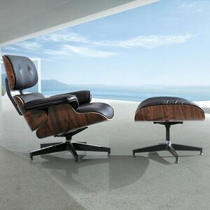  Eames lounge chair ottoman set Charles & Ray * Eames PU leather black × walnut sofa 