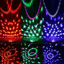 ミラーボール　LED　リモコン付き　ディスコ　カラオケ　ライト　 パーティー ステージ　自走　舞台照明 音声起動　音楽連動_画像4