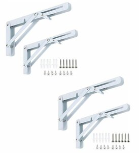 何点でも送料690円 棚受け金具 30cm 90° 折りたたみ 4本セット 強度UP３穴方式 折り畳み アイアン L字型 棚受け ブラケット 棚支え DIY