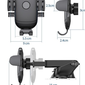 スマホ 車載ホルダー スマホホルダー アーム ワンタッチ式 スマホスタンド ゲル吸盤 車 360度回転 角度調節可能 吸盤 ホルダー スタンドの画像2
