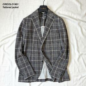 #1 иен ~ < прекрасный товар!!>#CIRCOLO1901 Chill koro2B tailored jacket Glenn проверка весна лето jacket хлеб модный выдающийся удобный 48(L степень )