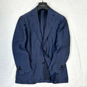 #1 jpy ~ #LARDINI Lardini tailored jacket 3B step return .linen spring summer jacket bread stylish on goods book@ cut feather navy 44(S degree )